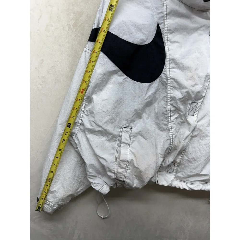 Nike Jacket Women's Medium Track Windbreaker Big Swoosh Oversized Full Zip Retro